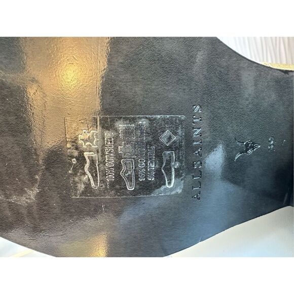 NWT All Saints carlotta suede heeled side zip ankle boots in sand - Picture 11 of 16